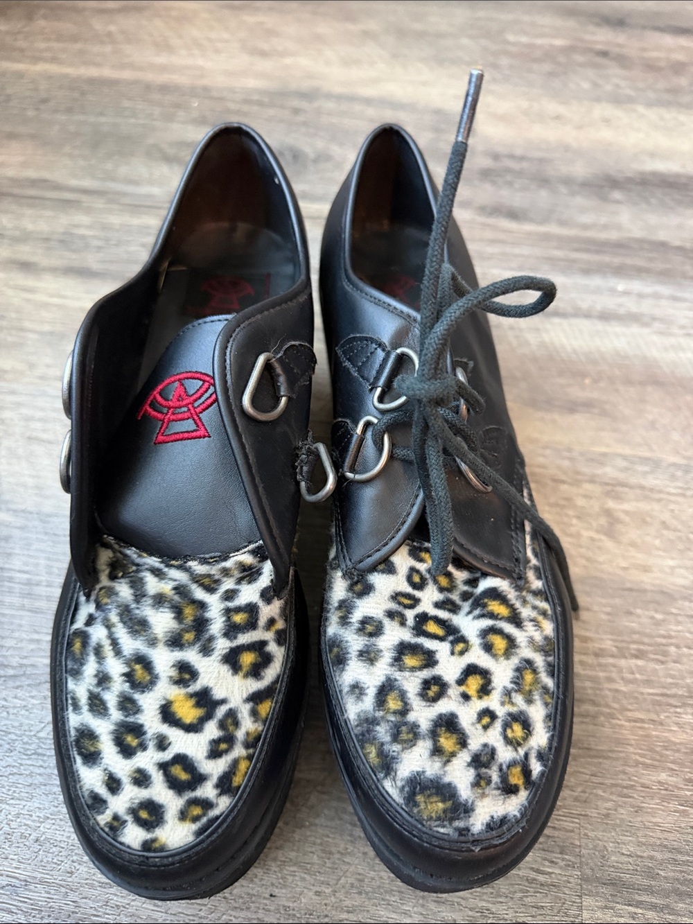 Demonia Leopard Platform Creepers Black Goth Punk #